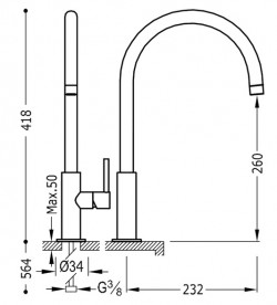 Смеситель для раковины Tres Study colors однорычажный оранжевый 26290401TNA
