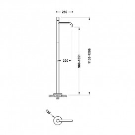 Смеситель для раковины Tres Study Exclusive напольный одновентильный матовое золото 26285306OM
