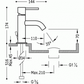 Смеситель для раковины Tres Study Exclusive однорычажный черный матовый 26290301NMD