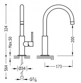 Смеситель для раковины Tres Study-Tres однорычажный хром 26290402