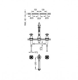 Смеситель для раковины Tres Tres-Clasic color двухвентильный сталь 24210501AC