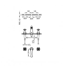 Смеситель для раковины Tres Tres-Clasic color двухвентильный сталь 24210601AC