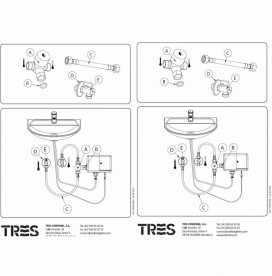 Смеситель Tres Trestronic двухструйный с гибкими трубами хром 19250730