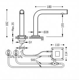 Змішувач для раковини Tres Trestronic електронний хром 06144801