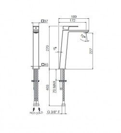 Змішувач для раковини Vema Lys одноважільний хром V25021B0010
