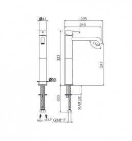 Змішувач для раковини Vema Maira одноважільний хром V27021B0010
