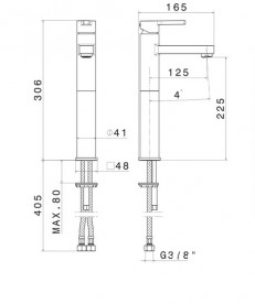 Смеситель для раковины Vema Marna однорычажный хром V09020B0010