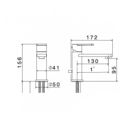 Змішувач для раковини Vema Plavis з донним клапаном хром V01010B0010