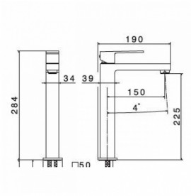 Смеситель для раковины Vema Tamesis однорычажный хром V02021B0010