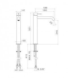 Смеситель для раковины Vema Tiber steel однорычажный нержавеющая сталь V17021AC001