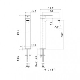 Смеситель для раковины Vema Timea однорычажный черный матовый V16021F0202