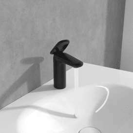 Змішувач для раковини Villeroy & Boch Antao із донним клапаном матовий чорний TVW111003000K5
