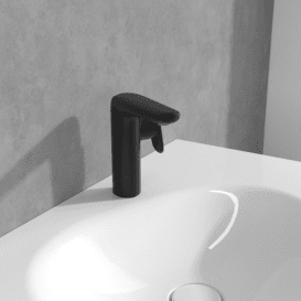 Змішувач для раковини Villeroy & Boch Antao із донним клапаном чорний матовий TVW111004000K5