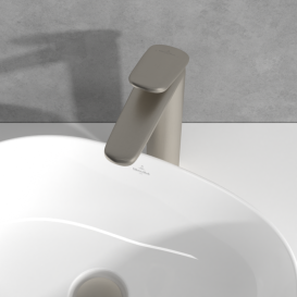 Смеситель для раковины Villeroy & Boch Antao с донным клапаном матовый никель TVW11100500064