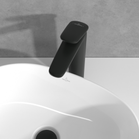 Смеситель для раковины Villeroy & Boch Antao с донным клапаном матовый черный TVW111005000K5