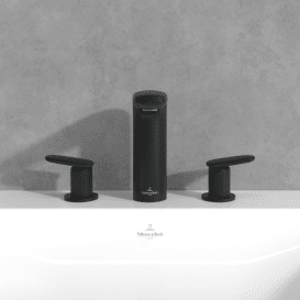 Смеситель для раковины Villeroy & Boch Antao на 3 отверстия матовый черный TVW111001000K5