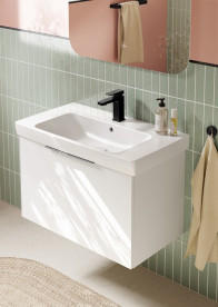 Смеситель для раковины Villeroy & Boch Architectura Square с донным клапаном матовый черный TVW125001000K5