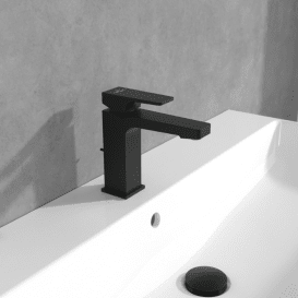 Смеситель для раковины Villeroy & Boch Architectura Square с донным клапаном матовый черный TVW125001000K5