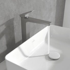 Смеситель для раковины Villeroy & Boch Architectura Square с донным клапаном матовый никель TVW12500200064