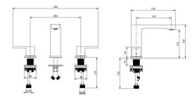 Змішувач для раковини Villeroy & Boch Architectura на 3 отвори хром TVW10310811061