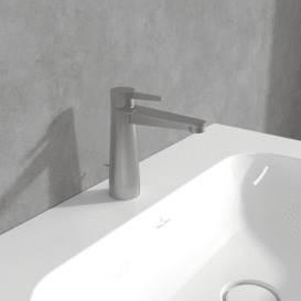 Змішувач для раковини Villeroy & Boch Conum із донним клапаном матовий нікель TVW12700300064