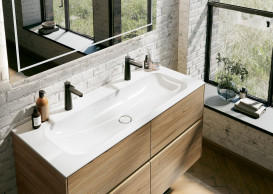 Смеситель для раковины Villeroy & Boch Conum с донным клапаном матовый черный TVW127003000K5