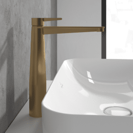 Смеситель для раковины Villeroy & Boch Conum с донным клапаном матовое золото TVW12700500076