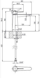 Смеситель для раковины Villeroy & Boch Conum однорычажный хром TVW12700300161