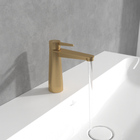 Змішувач для раковини Villeroy & Boch Conum одноважільний матове золото TVW12700300176