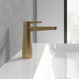 Змішувач для раковини Villeroy & Boch Conum одноважільний матове золото TVW12700300176