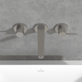 Смеситель для раковины Villeroy & Boch Conum настенный на 3 отверстия матовый никель TVW12700200064