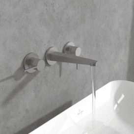 Смеситель для раковины Villeroy & Boch Conum настенный на 3 отверстия матовый никель TVW12700200064