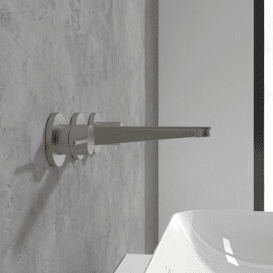 Смеситель для раковины Villeroy & Boch Conum настенный на 3 отверстия матовый никель TVW12700200064