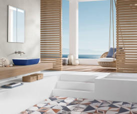 Смеситель для раковины Villeroy & Boch Dawn настенный на 2 отверстия матовый никель TVZ10600300064