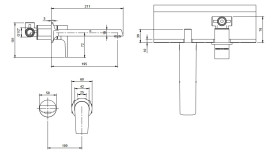 Змішувач для раковини Villeroy & Boch Liberty настінний одноважільний хром TVW10700800061