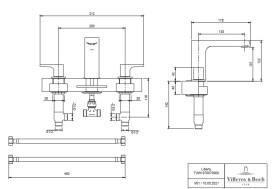 Смеситель для раковины Villeroy & Boch Liberty на 3 отверстия хром TVW10700700061