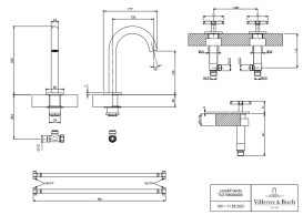 Змішувач для раковини Villeroy & Boch Loop & Friends на 3 отвори матовий нікель TVZ10600900064