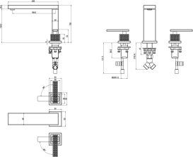 Смеситель для раковины Villeroy & Boch Mettlach на 3 отверстия хром TVW12600200061
