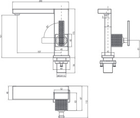 Змішувач для раковини Villeroy & Boch Mettlach одноважільний матове золото TVW12600100076