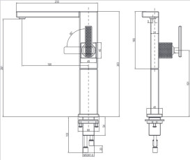 Змішувач для раковини Villeroy & Boch Mettlach одноважільний матове золото TVW12600300076