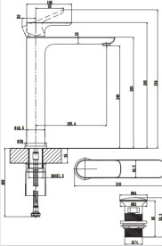 Смеситель для раковины Villeroy & Boch O.novo с донным клапаном хром TVW10410511061