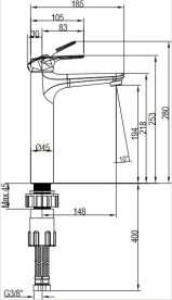 Смеситель для раковины Villeroy & Boch O.novo однорычажный хром TVW10510611061