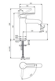 Змішувач для раковини Villeroy & Boch Skyla одноважільний хром TVW11600200061