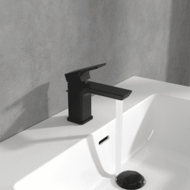 Смеситель для раковины Villeroy & Boch Subway 3.0 с донным клапаном матовый черный TVW112001000K5