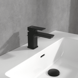 Смеситель для раковины Villeroy & Boch Subway 3.0 с донным клапаном матовый черный TVW112001000K5
