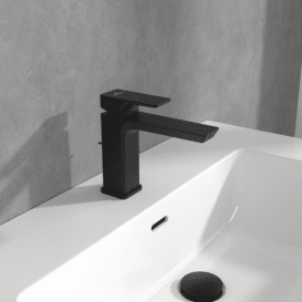 Смеситель для раковины Villeroy & Boch Subway 3.0 с донным клапаном матовый черный TVW112002000K5