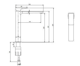 Змішувач для раковини Villeroy & Boch Subway 3.0 одноважільний матовий чорний TVW112004000K5