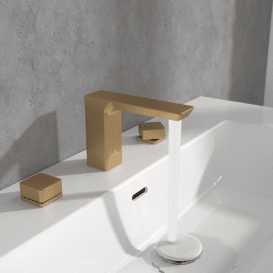 Змішувач для раковини Villeroy & Boch Subway 3.0 на 3 отвори матове золото TVW11200500076