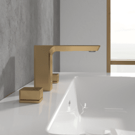 Змішувач для раковини Villeroy & Boch Subway 3.0 на 3 отвори матове золото TVW11200500076