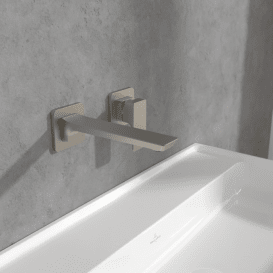 Смеситель для раковины Villeroy & Boch Subway 3.0 настенный на 2 отверстия матовый никель TVW11200700064